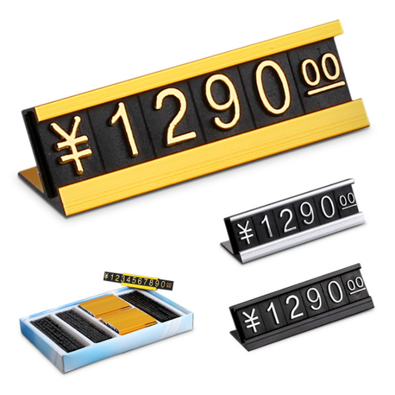 10 Sets Price Tag Dollar Euro Number Digit Cubes Clothes Phone Laptop Jewelry Showcase Counter Price Label Sign Display Stand-image-673565976