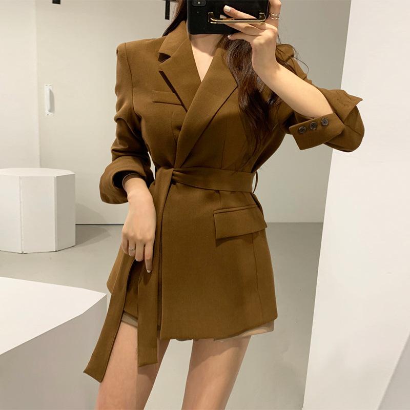 

Women' blazer Korean version of the loose loose autumn new 2020 mid-length suit jacket temperament small jacket women