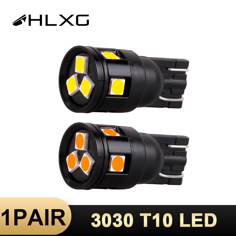 

HLXG 2pcs T10 LED Turning Signal Light Bulbs Non-polar Tail Back Lights Reading Light Bulbs T10 Bright Signal Lamps W5W 194 501, As pic