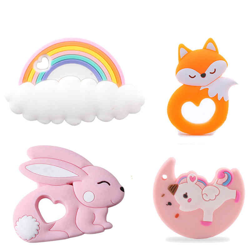 

Cartoon Animals Teether Bpa Free Silicone Teethers Food Grade Diy Teething For Kids Christmas Decor