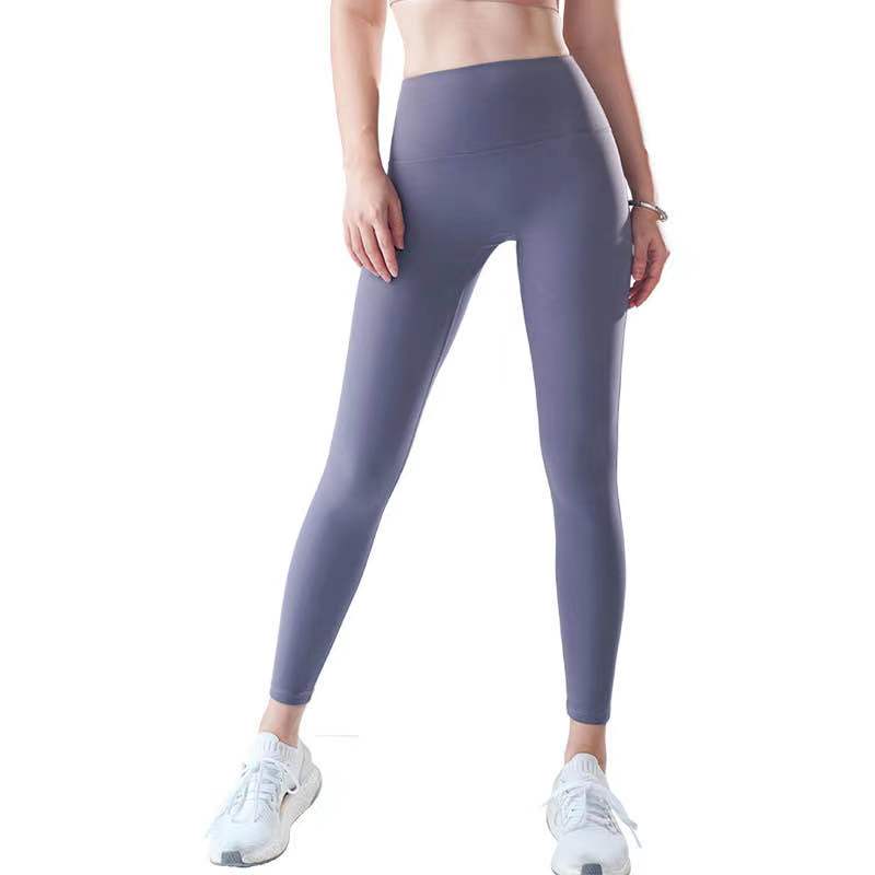 

New nude yoga pants women's buttock lifting without embarrassment line Lu high waist fitness tight Capris1454