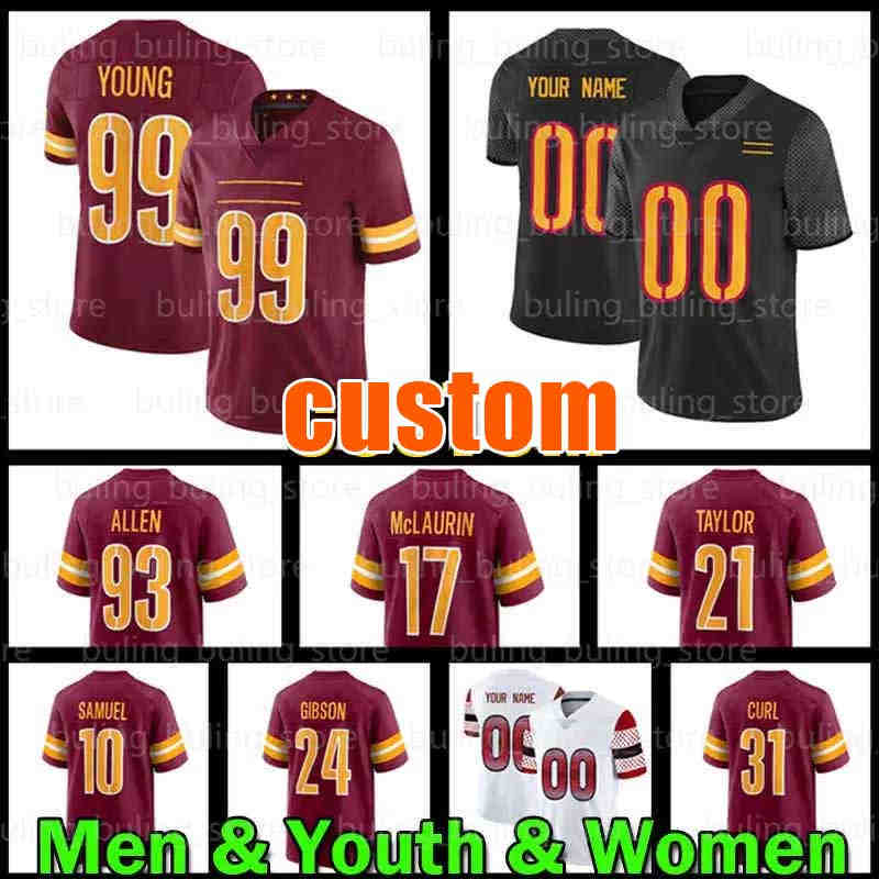 

17 Terry McLaurin Jersey 21 Sean Taylor Chase Young Commanders Jonathan Allen Football Heinicke Antonio Gibson Washingtons Kamren Curl Montez Sweat Kendall Fuller, Men jersey(h p)