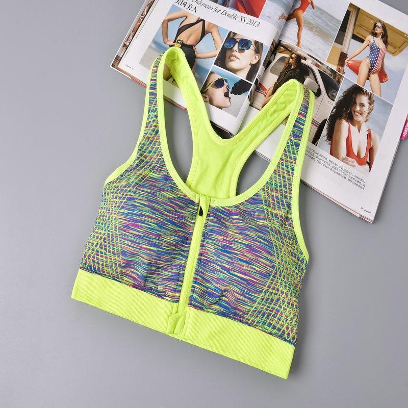 

Sujetador Deportivo Women Fitness Sports Bra Shockproof Zipper Sports Bra Shockproof Yoga Running Underwear1, Black