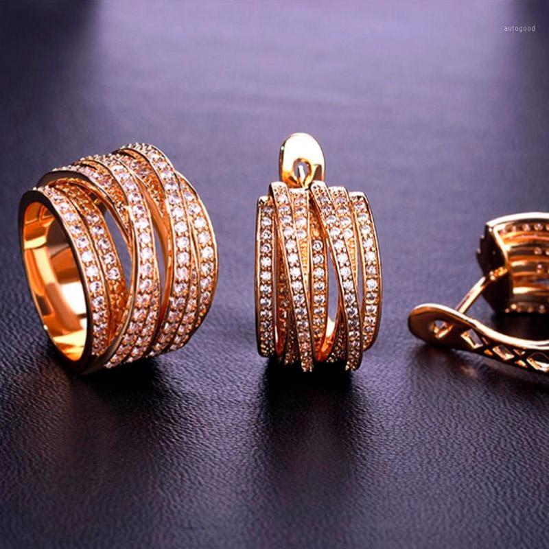

Earrings & Necklace Zlxgirl Jewelry Full Pave Cubic Zircon Wedding Earring Ring Women's Party Gold And Sets Fashion Women Anel1, As pic