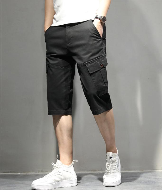 

2020 Summer Men's Cargo Shorts Casual Shorts Fashion Pockets Classic Lattice Wash Plus Size 40 42 44 46, Cy910 army green