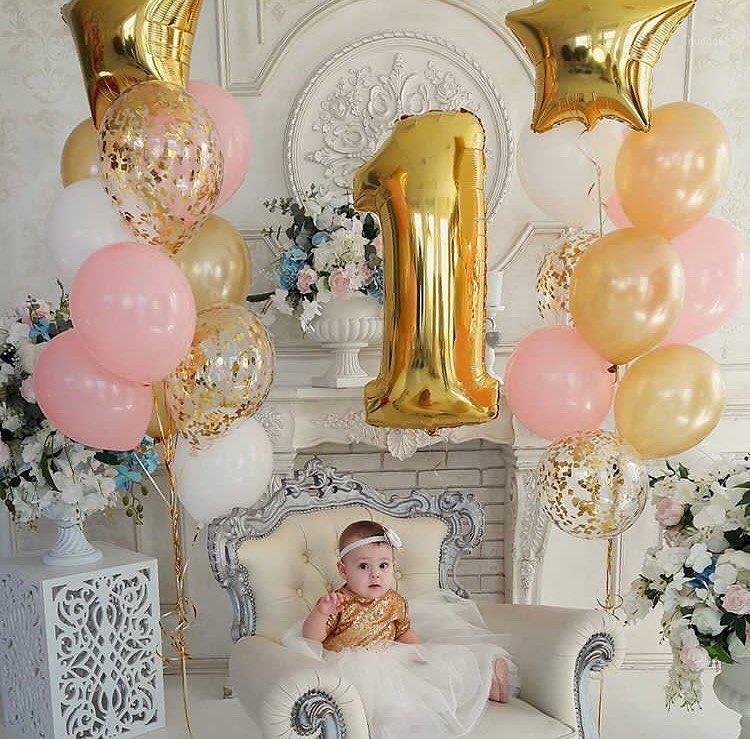 

40inch Number 1 Baby Shower rose Gold Silver Pink black Digit Helium Balloon set for baby boy girl 1st Birthday Party decoration1