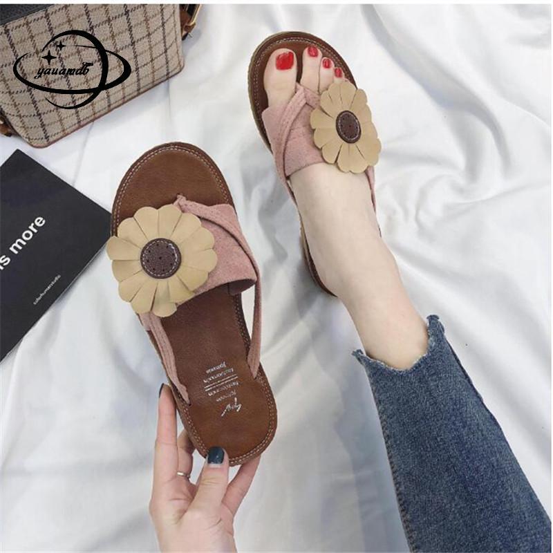 

size 35-40 womens slippers Summer female slippers Low Outside Floral Soft bottom Comfortable ladies shoes h161, Black