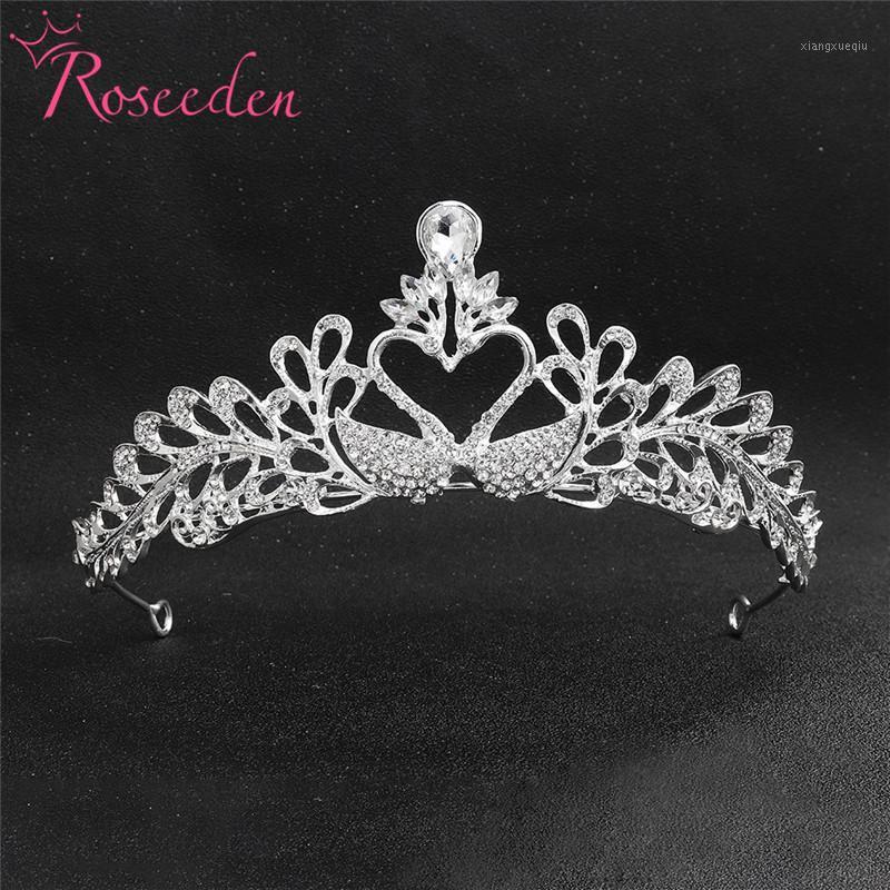 

Crystal Double Peacock Tiara Women Bridal Wedding Tiaras Crown Rhinestone Hair Accessories Hairwear Jewelry RE3789 Clips & Barrettes, Golden;silver