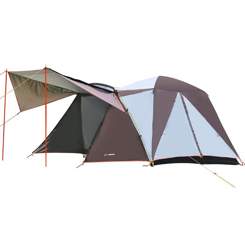 

4Doors Automatic Speed-Openning 3-4 People 1-Bedroom One-Living Double Layers Tent Thick Self-Driving Tour Camping Equipment