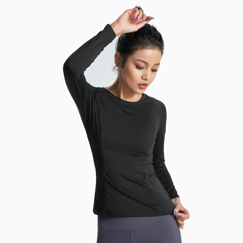 

Alo Yoga New Women's Stitching Tops Long Sleeve Pure Color Sports Running Gym Top Breathable Fitness T-shirt Fashion Sexy Slim 1290, Pink