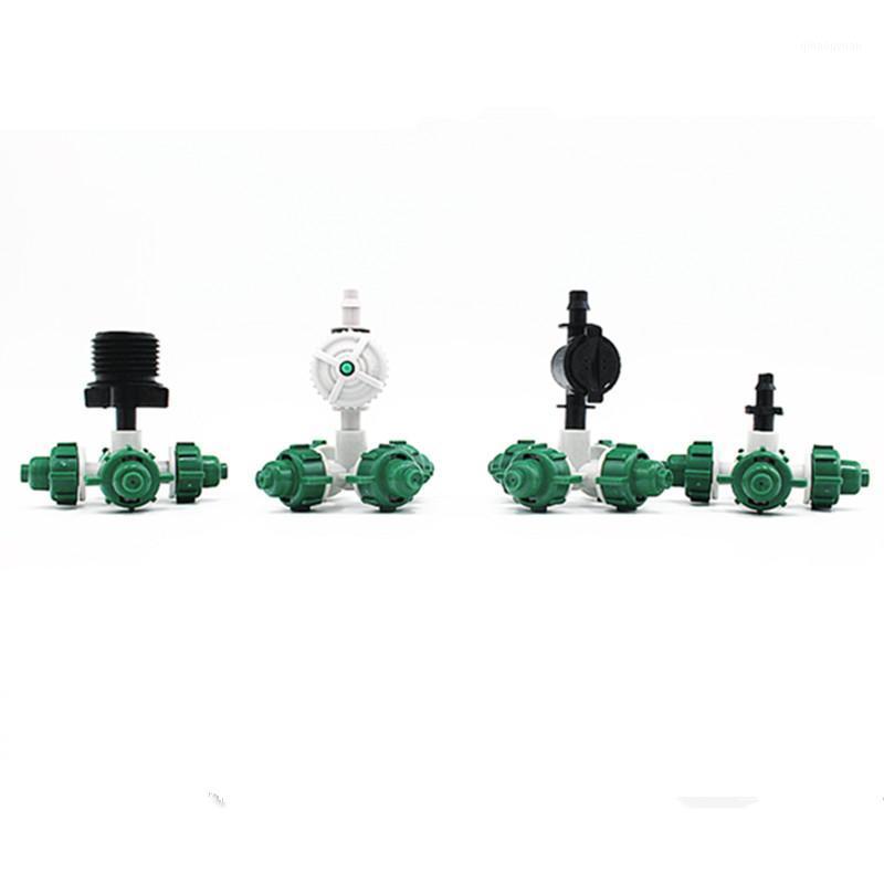 

1PC Green Fogger Cross Misting Sprinkler with Connectors for Garden Greenhouse Irrigation Humidification Cooling Spray1
