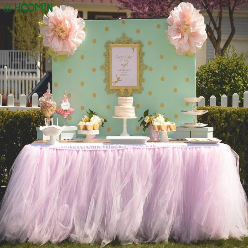 

75*100CM Multi Colors Table Skirt Party tulle tutu Home Decoration With Tablecloth with 3 Table Clips Wedding Party Decoration