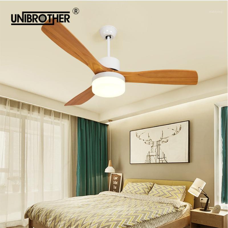 

52 Inch Ceiling Fans wooden 3 Blades With remote control lamp fan creative wood 220v for living room1