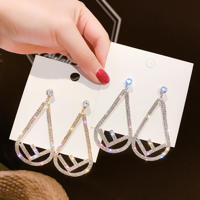 

Pin Earrings 2021 New Trendy Korean Temperament Net Red Earrings Women's Long-style Earring Letter Large