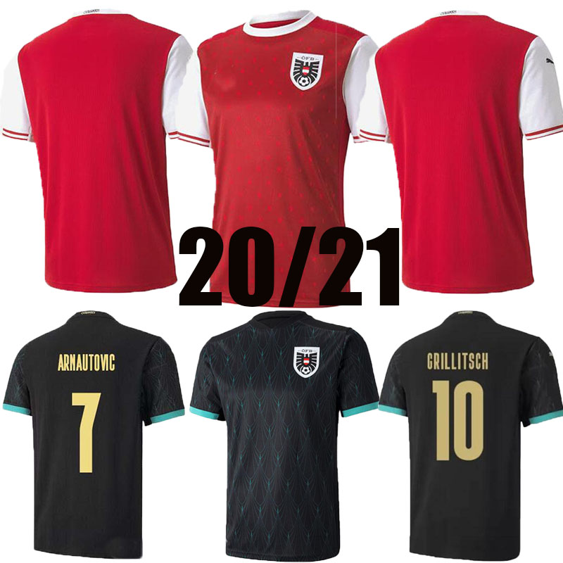

top thai men 20 21 Austria soccer jerseys 2020 2021 Arnautovic Sabitzer Hinteregger Grillitsch camisetas football shirts BAUMGARTNER, Black