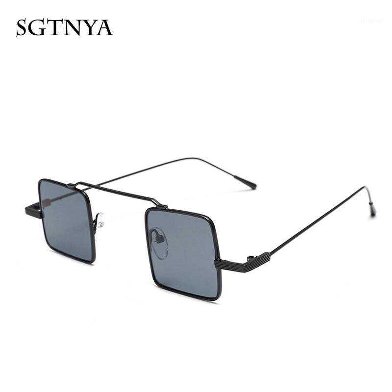 

Sunglasses SGTNYA Trend Small Frame Men And Women Fashion Square Metal Simple Glasses UV4001