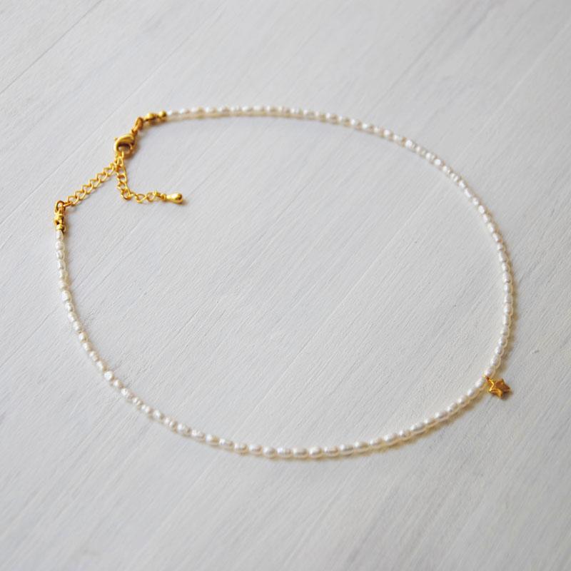 

Chokers Natural Freshwater Pearls Necklace Handmade Beaded Short Jewelry Exquisite Star Embellishment Fashion Wild Bohemian Neck Choker