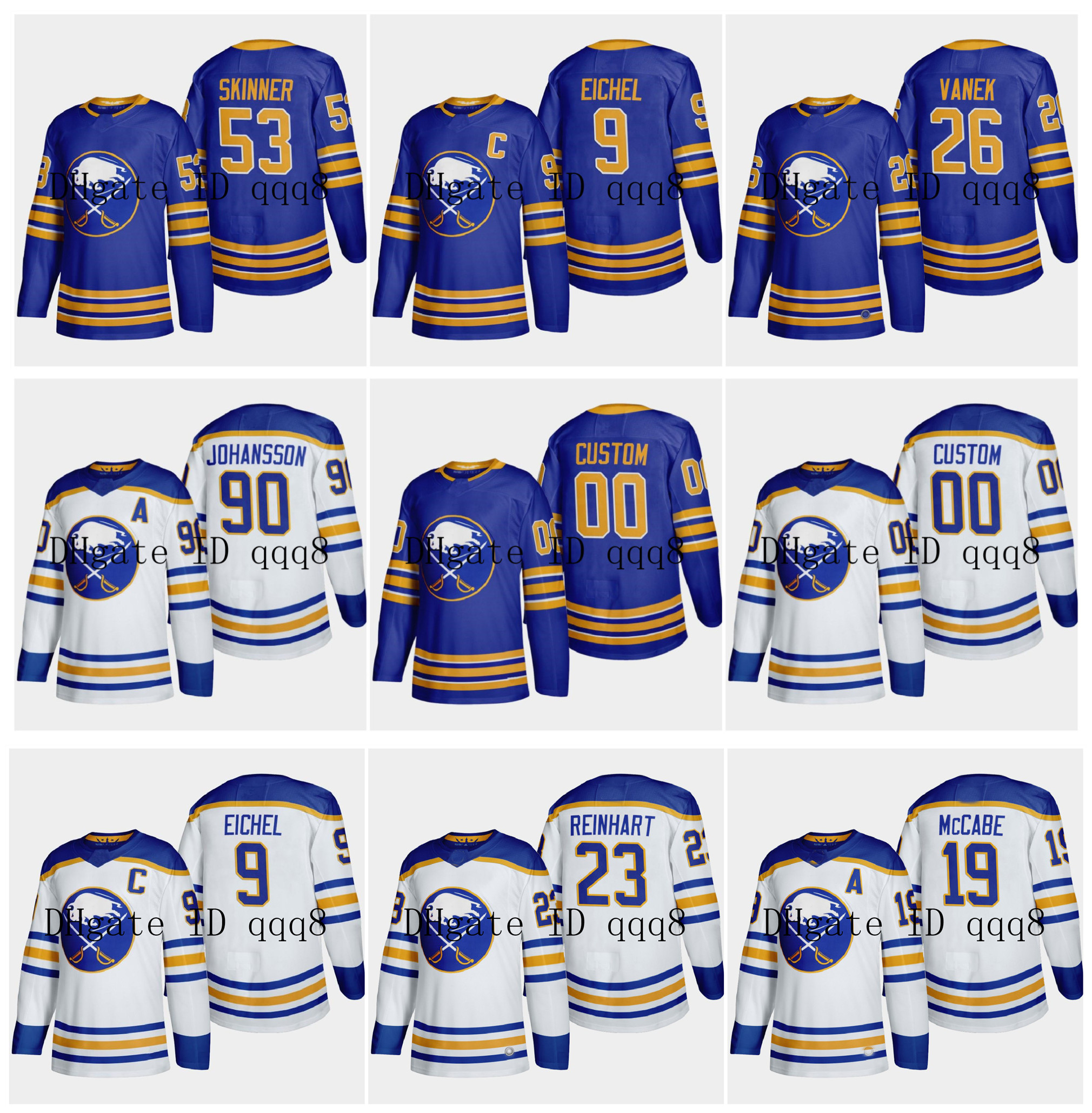 

Buffalo Sabres Jersey 9 Jack Eichel 68 Victor Olofsson 19 Jake Mccabe 53 Jeff Skinner 55 Rasmus Ristolaine 26 Rasmus Dahlin Hockey Jerseys, Men's