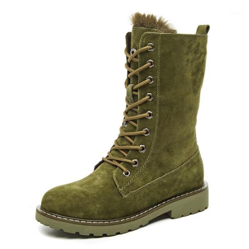 

2020 New Fur Snow Boots Women Winter Boots Plus velvet warm Womens cotton Shoes Ladies Non-slip flat Ladies mid ll6501