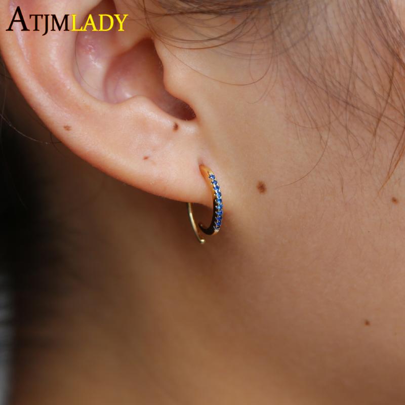 

925 sterling silver cute simple gold color earring for women 2020valentines day high qality dainty circle earring hoops