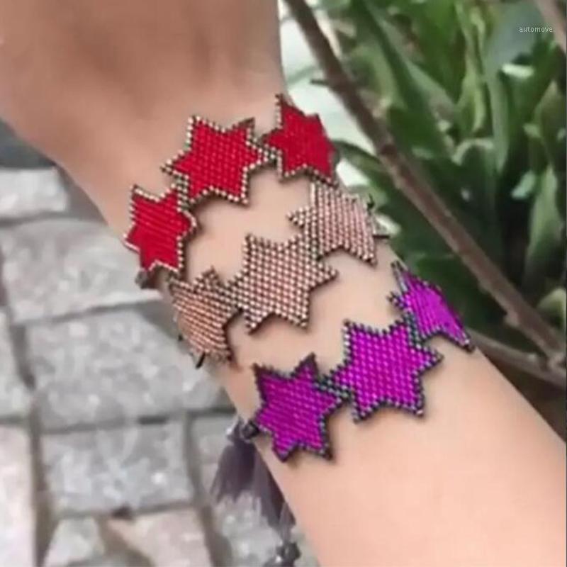 

SHINUSBOHO Fashion Red Star MIYUKI Bracelets for Women Tassel pulseiras Heart Pattern Bracelets Men Lucky Jewelry Lovers Gift1