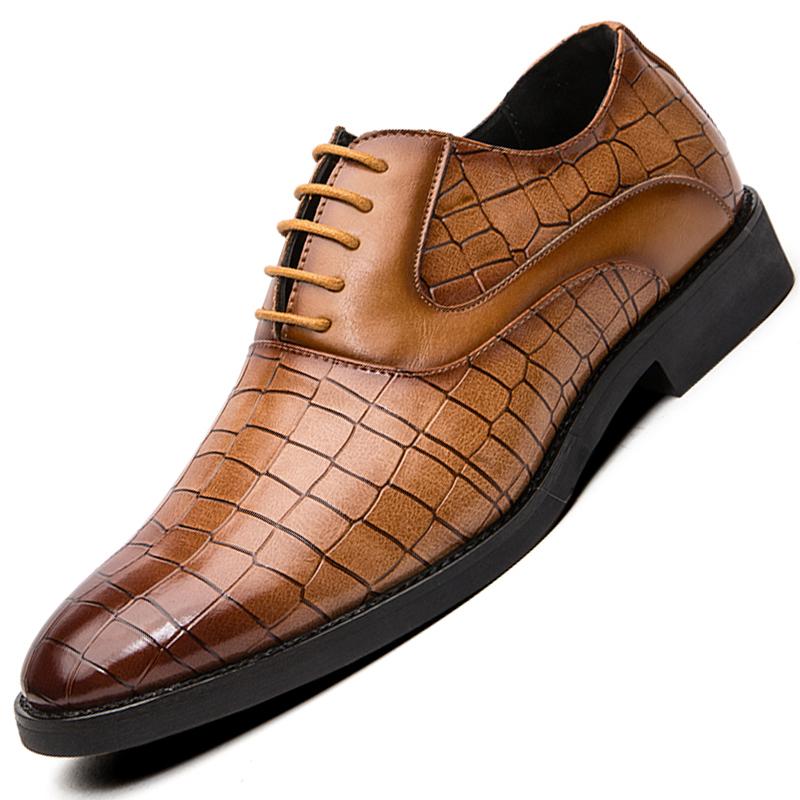 

Italian Men Shoes Dress High Quality Snake Pattern Formal Shoes Men Elegant Social Luxury Suit Black Brown Blue Red