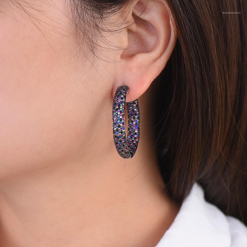 

missvikki Trendy Big Round Hoop Earrings 5 Colors New Trendy Multicolor Stone For Women Dance Party Appointment Accessories1