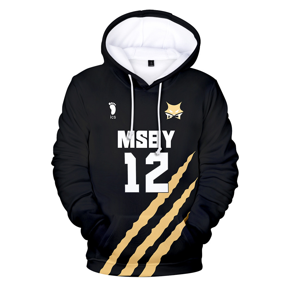

New Haikyuu Harajuku Cartoon Cosplay Hoodies Men Women Casual Pullovers MSBY Volleyball Club Sweatshirts, 3d