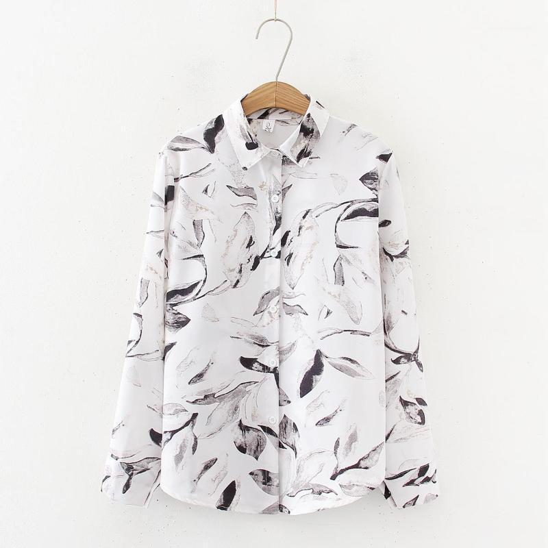 

2020 summer floral chiffon shirts Women Blouses Long Sleeve Shirt Camisas Femininas Female Tops Fashion Shirt1, Blue