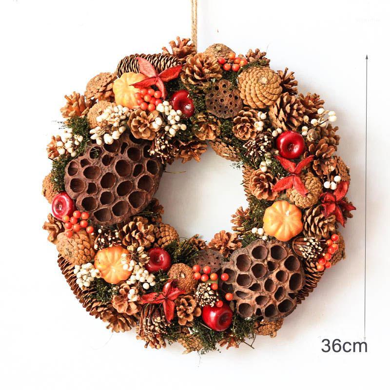 

Handmade Craft Wreath Fall Harvest Dried Florals Decor Wreaths Door Rustic Wreaths Artifical Flowers Wreath1, As pic