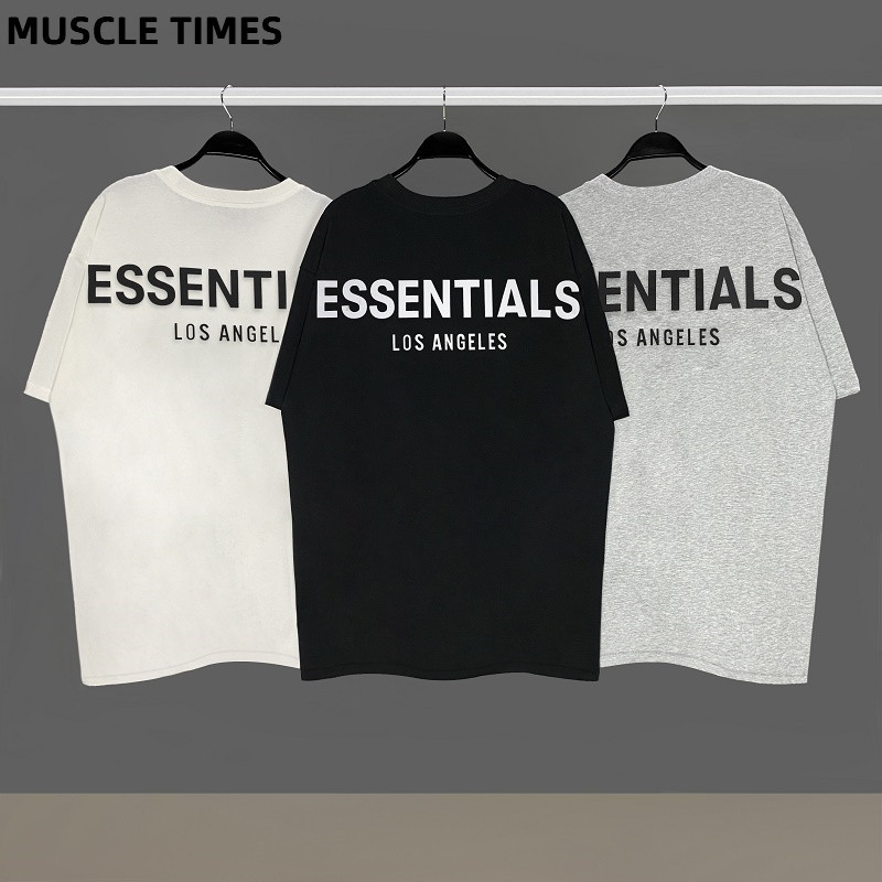 

Fog Essentials Mens and womens Cotton Short sleeve t shirt Slim T-shirt Male Brand Tees Tops Summer New Fashion Casual clothing X1227, White;black