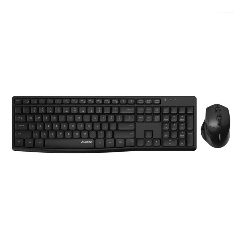 

New Ajazz A2030W Mute Waterproof 10m 2.4GHz Wireless Keyboard and Mouse Set Desktop Notebook for Office Home Use X6HA1