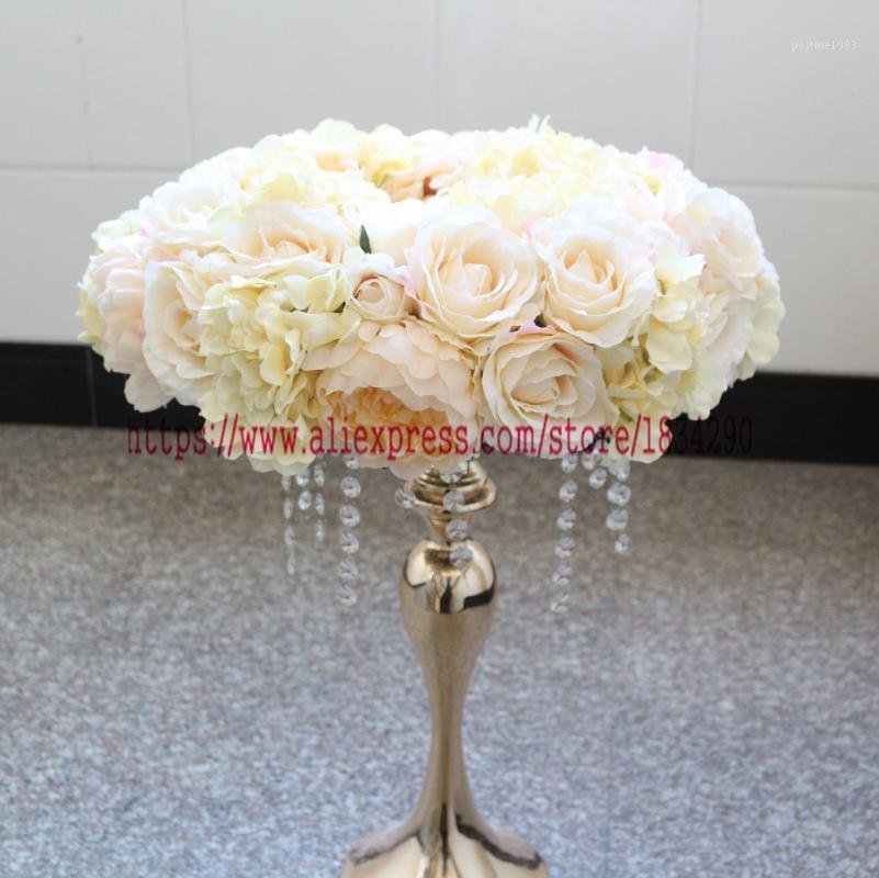 

Artificial rose Hydrangea garland Wedding table centerpiece flower ball rings flower wall decoration Champagne 10pcs/lot1