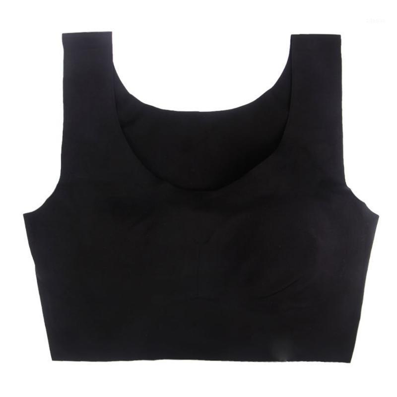 

Plus Size Sexy High Elastic Seamless Breathable Solid Soft Underwear Women Bra Wire Free Push Up Gather Comfort Support Vest1, Black