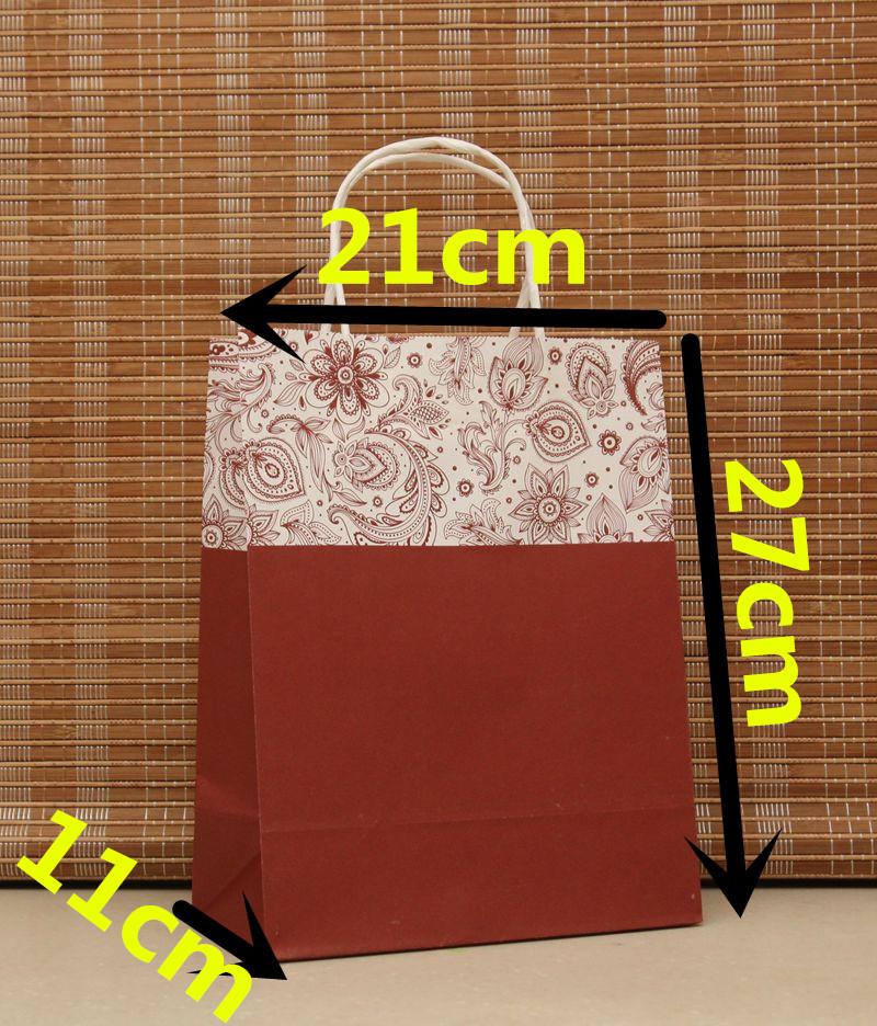 

10pcs/lot Portable kraft paper gift wrapping bag with handle for business meeting / Wedding / Invitation Multifunction Gift Bags