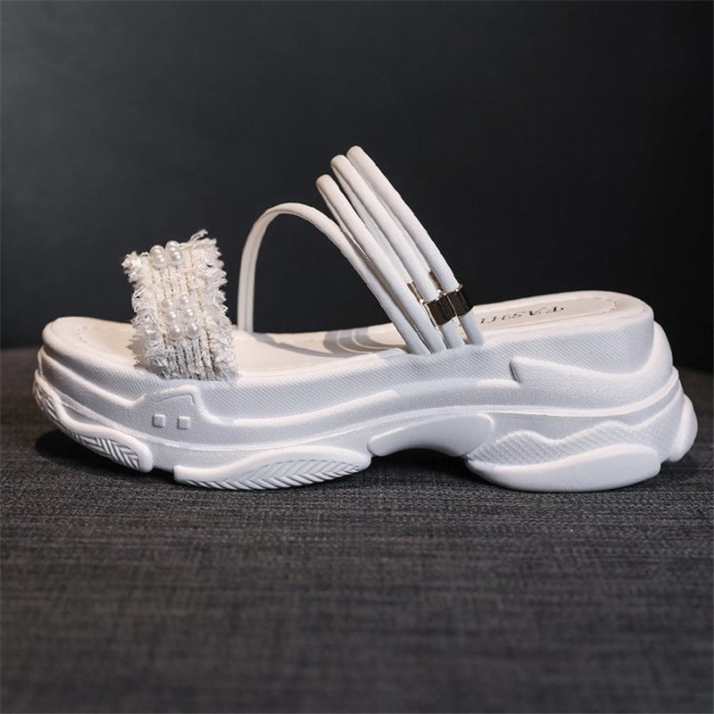 

2021 New Chunky of Summer Women Fashion Narrow Band Open Toed Sandal Beach 5.5cm Sandals Alias Mujer AE4J, Black