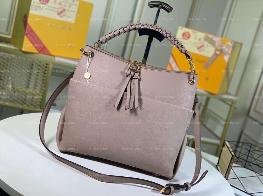 

MAIDA HOBO Cross Body Bag M45522 Luxurys Designers Bags Monograms Embossed Grained Cowhide Leather Two Large Front Pockets Tote Bag Functional Black White M45523, #1