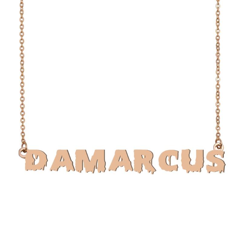 

Damarcus Name Necklace , Cool Bloody Art Name Necklace for Halloween and Santa's Day Jewelry Gift for Kids Boys Girls