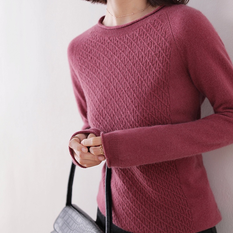 

2021 High quality Best Women Shirts 100% Cashmere Mesh Oneck Female Long Winter 6 Colours Print Jumpers G8PG, Green