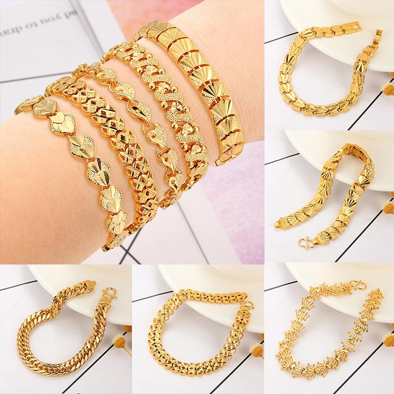 

Multi-style Mens Bracelet Chain Polished Copper Gold Chains Bracelet For Men Women Cuban Link Bracelet&Bangle Jewelry Gifts