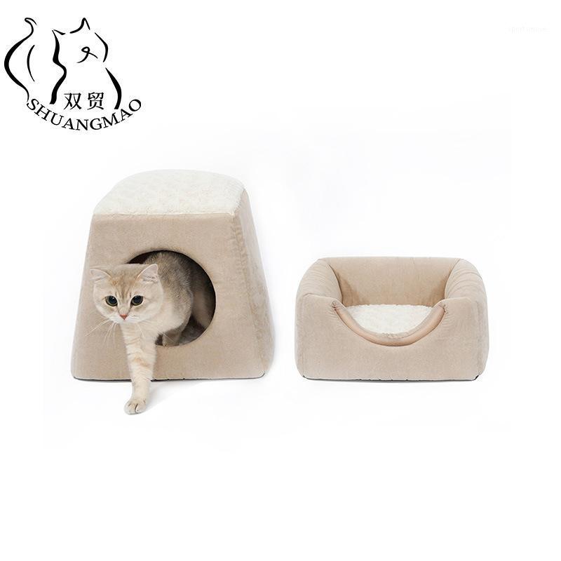 

SHUANGMAO Collapsible Pet Cat Cave Bed Warm Kennel House Small Dogs Sofa Mats for Kittens Window Sleeping Nest Indoor Products1
