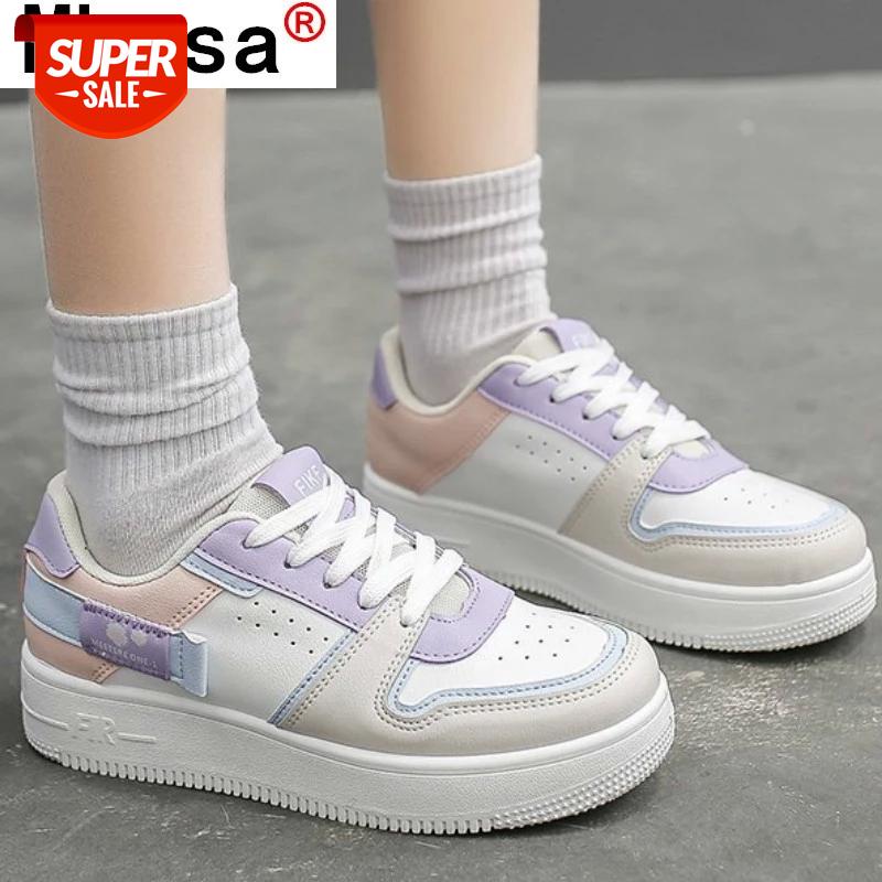

2021 Spring Fashion Comfortable Walking Women Casual Shoes New Lace-up Sneaker Platform Women Vulcanized Shoes Zapatos De Mujer #Yf4G