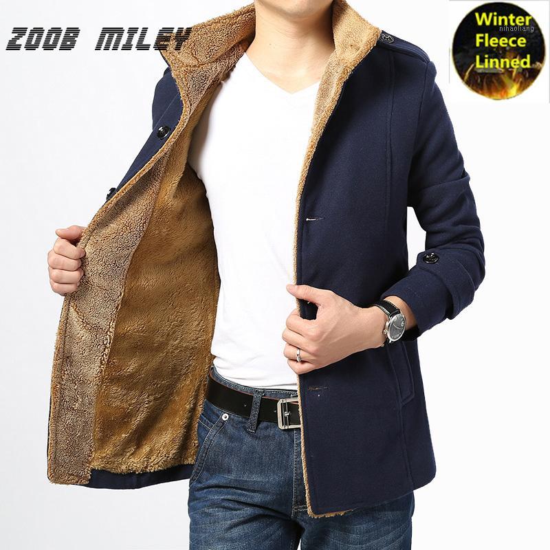 

ZOOB MILEY Thickening Winter Jacket Men Fashion Warm Long Sleeve Outerwear Velvet Inside Wool Coats and Jackets Plus Size -4XL1, Beige