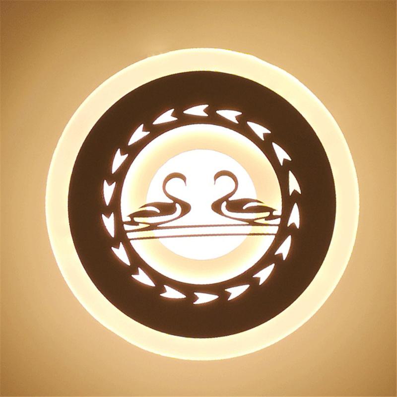 

Indoor LED wall light decoration swan wall light home lighting living room bedroom lamp round / AC90-260V white warm