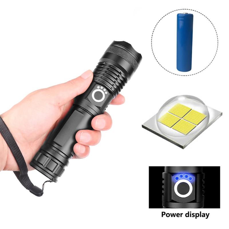 

Xhp50 Super Powerful Led Tactical Torch Usb Rechargeable Linterna Waterproof Lamp With Charging Display