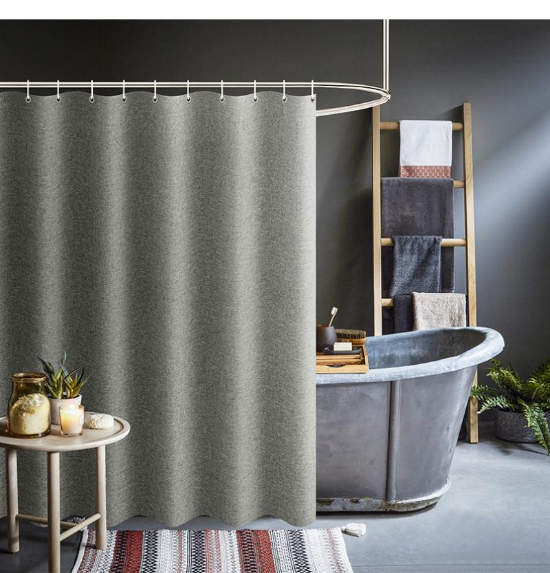 

Nordic Linen Hotel Shower Curtain Partition Curtain Set Free From Punching Waterproof Mildew Thickening High-end