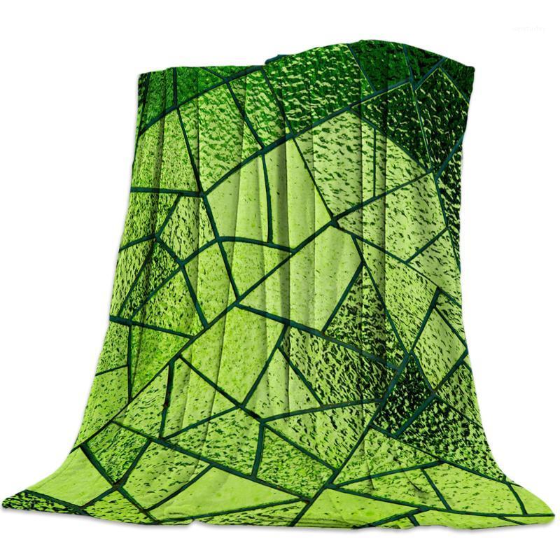 

Green Glass Geometry Throw Blanket Bedspread Soft Fleece Blanket Air/Sofa/Bedding Winter Bedsheet1