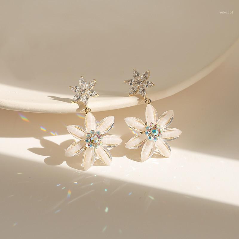 

Dangle & Chandelier Korean Temperament Crystal Flower Pendant Earrings For Women Simple And Versatile Statement Fashion Jewelry Accessories1