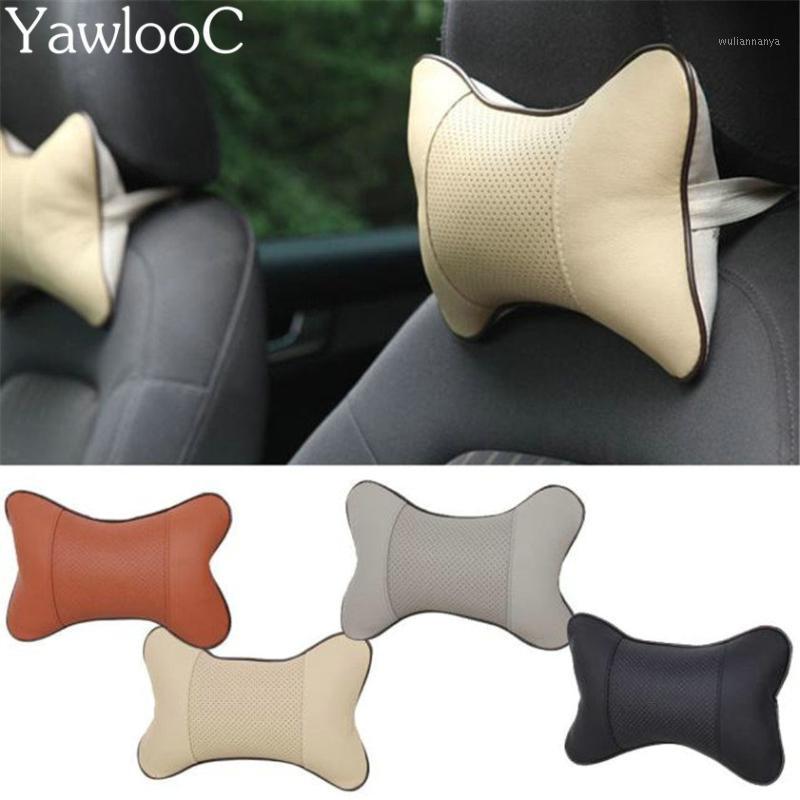 

Seat Cushions 1 Pcs Car Pillow Leather Neck Headrest Super Soft Memory Foam Auto Cover Head Rest Cushion Hole-digging