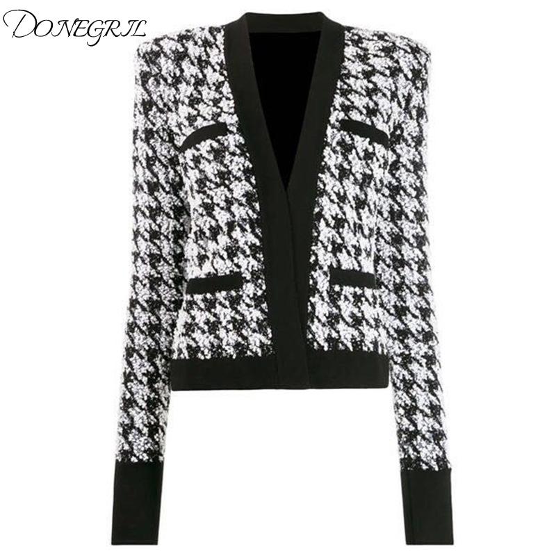 

2020 Early autumn new women' wear symmetrical pocket decorative fabric Plaid long sleeve Baidu jacket short Coat, Color chart